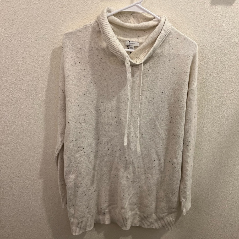 LOFT Cream Speckled Knit Sweater